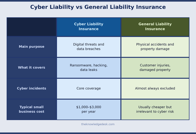 Cyber Liability Insurance vs General Liability Insurance